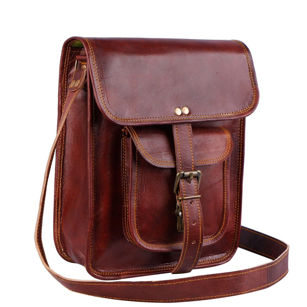 Windsor Full-Grain Leather Crossbody Messenger Bag