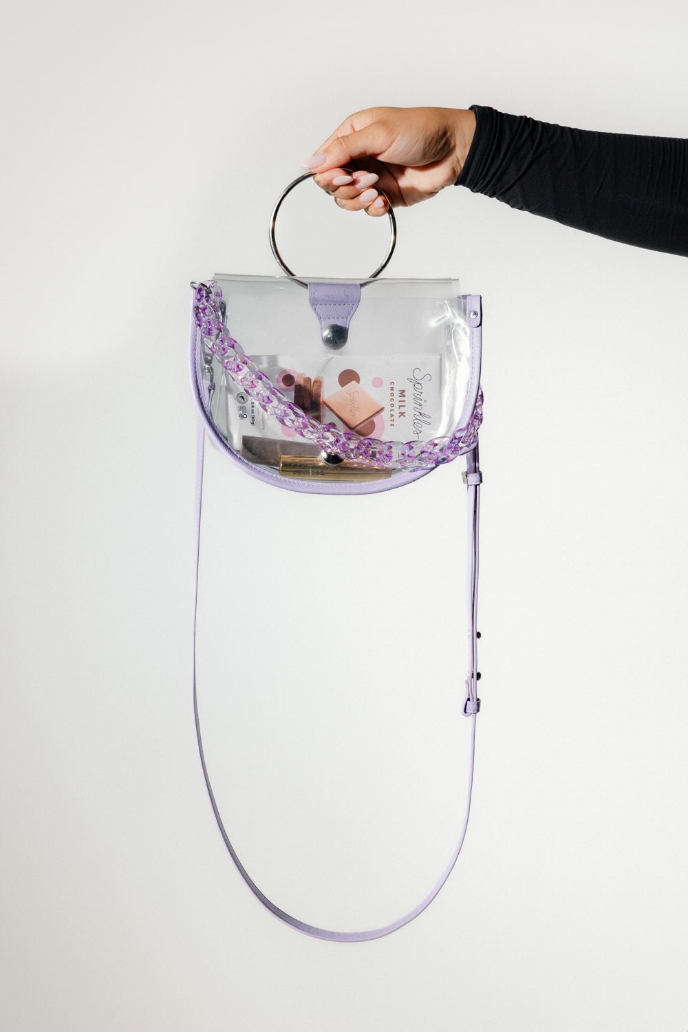 Clear Semi-Circle Stadium Crossbody Bag