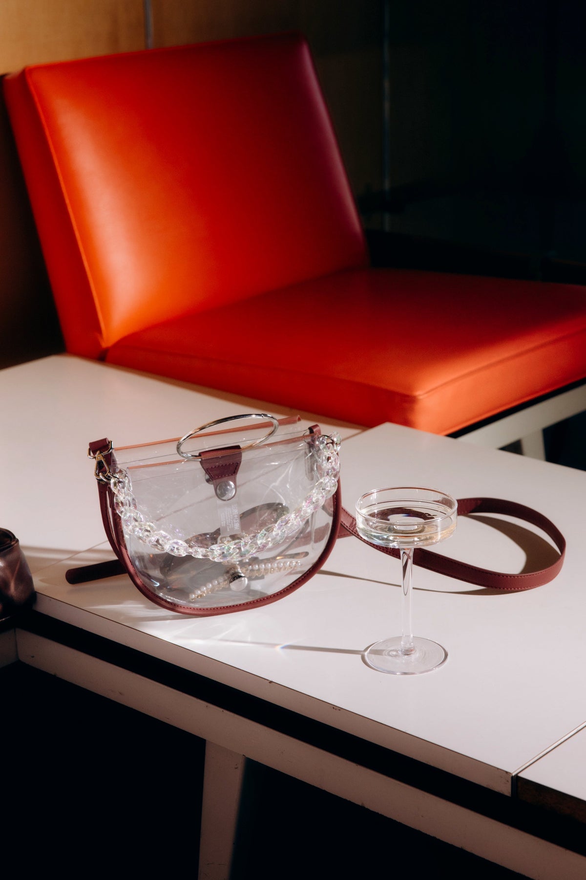 Clear Semi-Circle Stadium Crossbody Bag