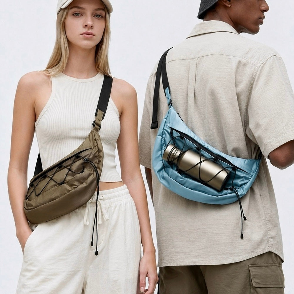 Airy Water-Resistant Crescent Sling Bag