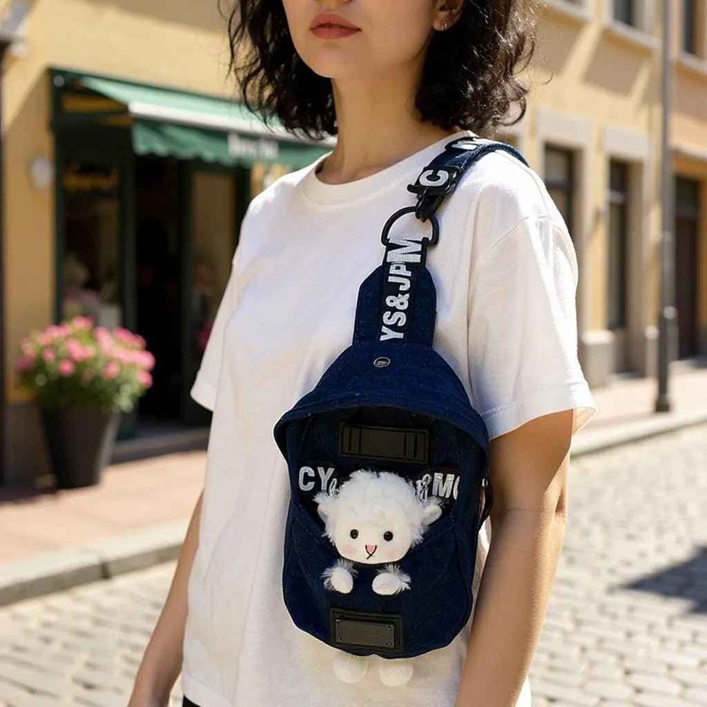 Kawaii Denim Mini Crossbody Sling Bag