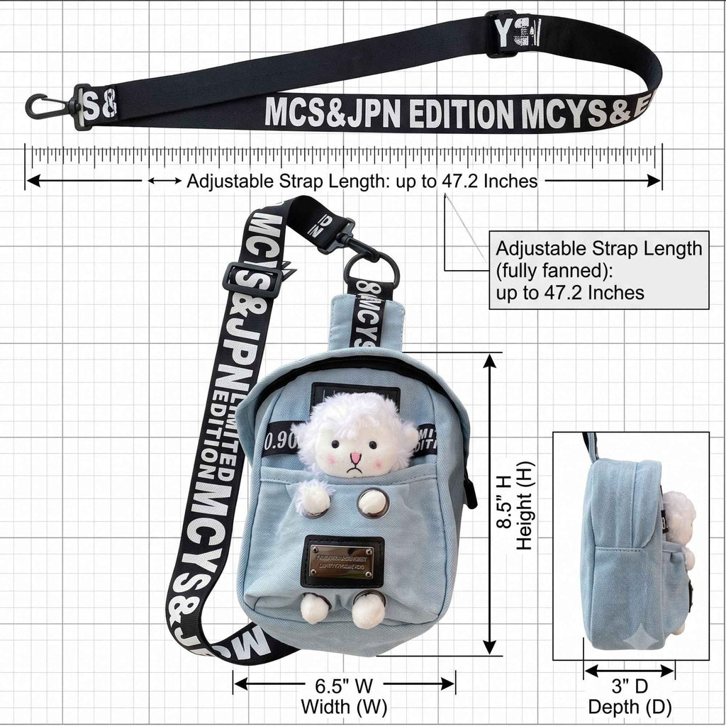 Kawaii Denim Mini Crossbody Sling Bag