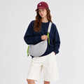 Casually Knotted Nylon Crescent Sling Bag