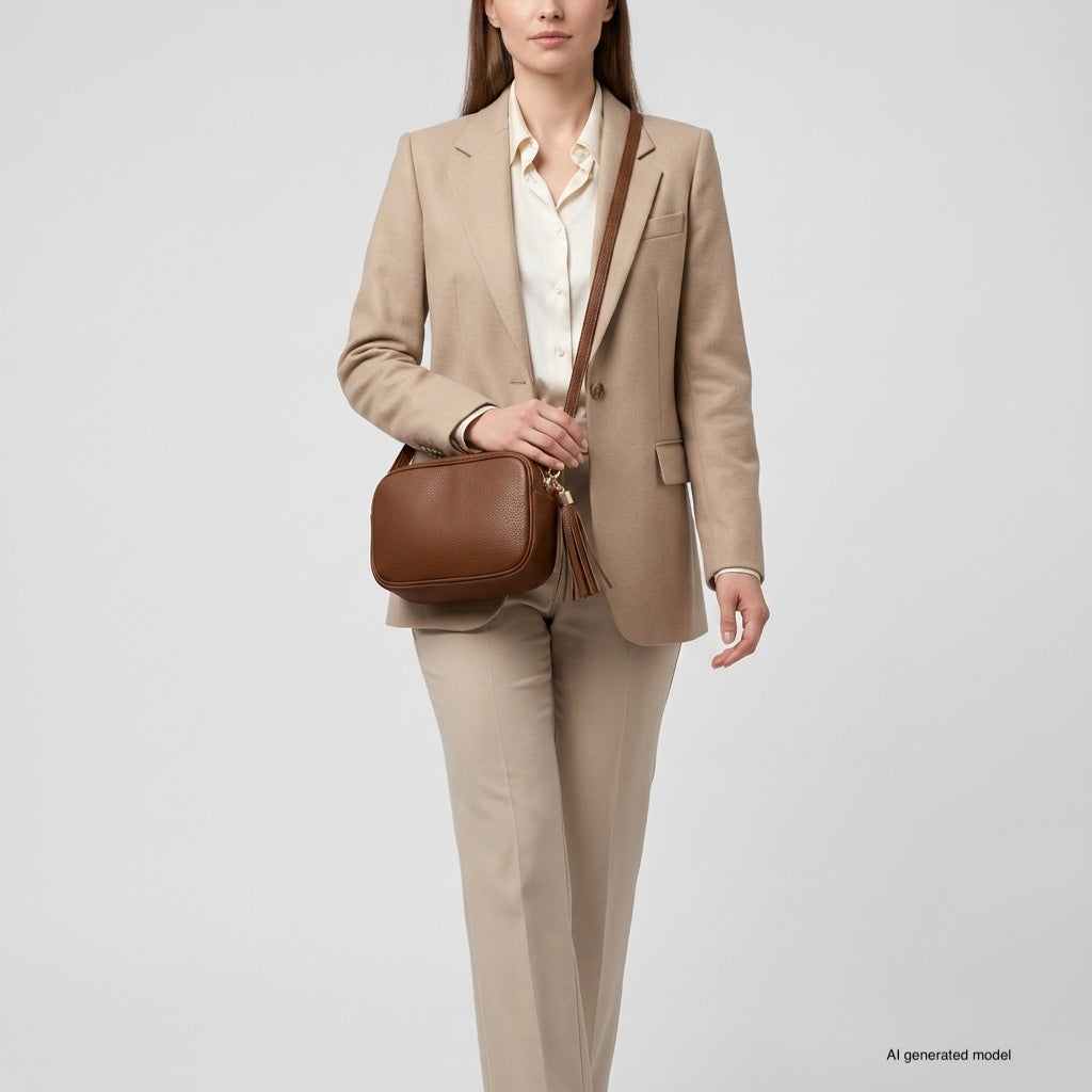 Parma Italian Full-Grain Leather Crossbody Bag