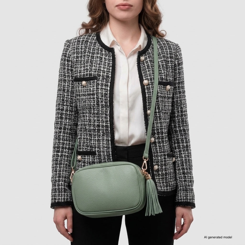 Parma Italian Full-Grain Leather Crossbody Bag