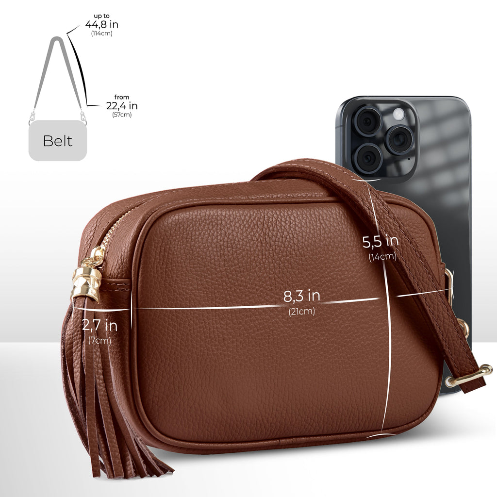 Parma Italian Full-Grain Leather Crossbody Bag
