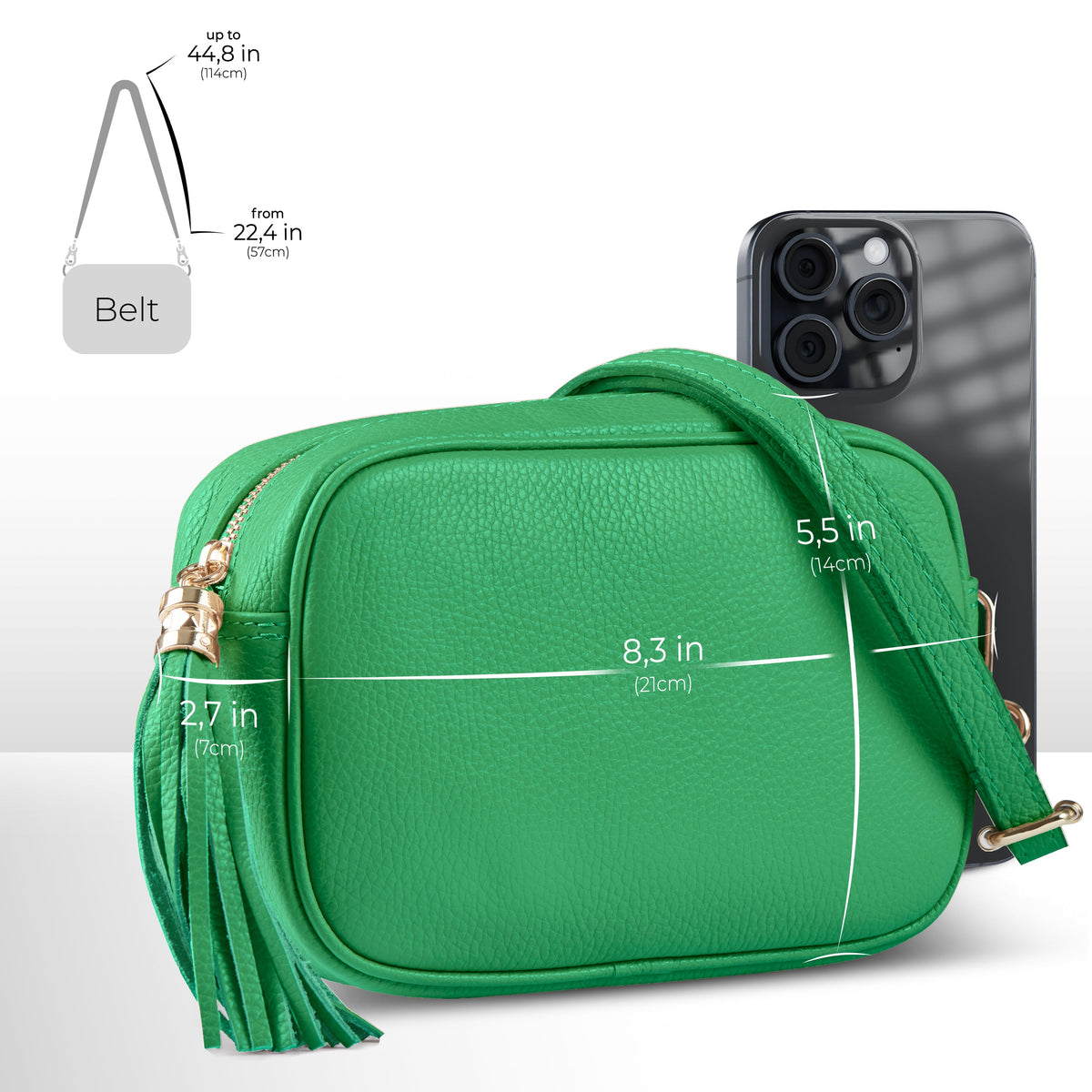 Parma Italian Full-Grain Leather Crossbody Bag