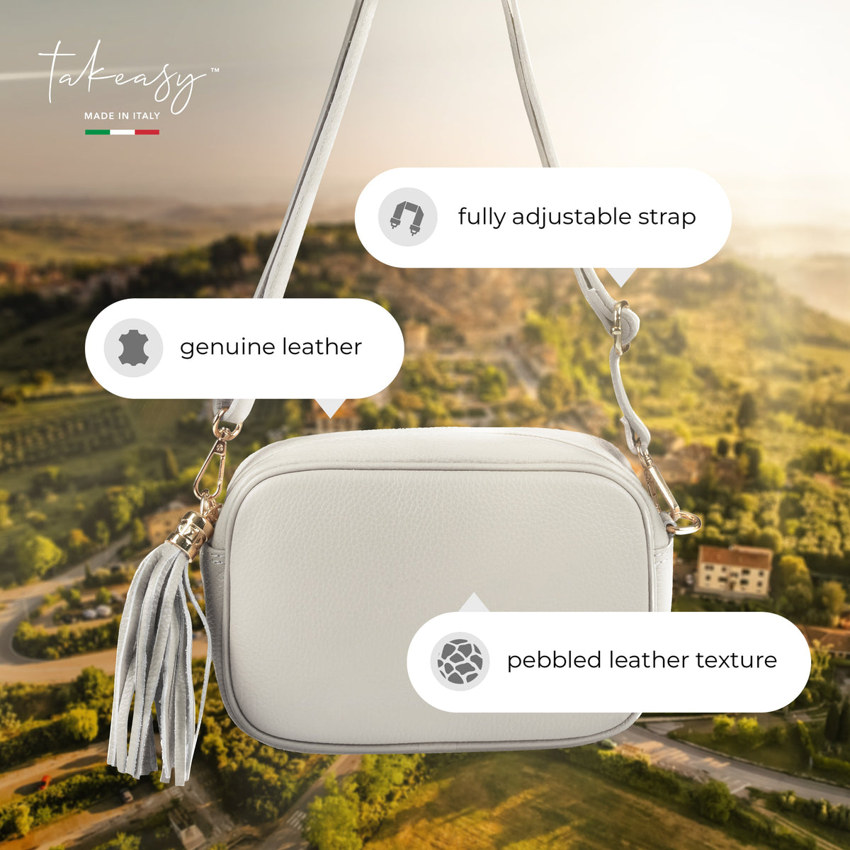 Parma Italian Full-Grain Leather Crossbody Bag