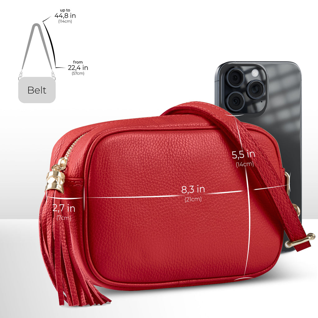 Parma Italian Full-Grain Leather Crossbody Bag