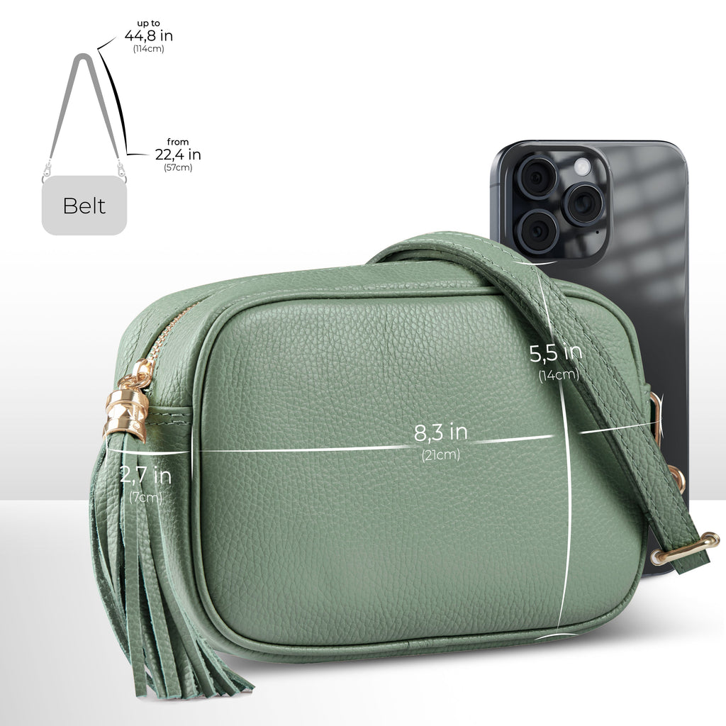 Parma Italian Full-Grain Leather Crossbody Bag