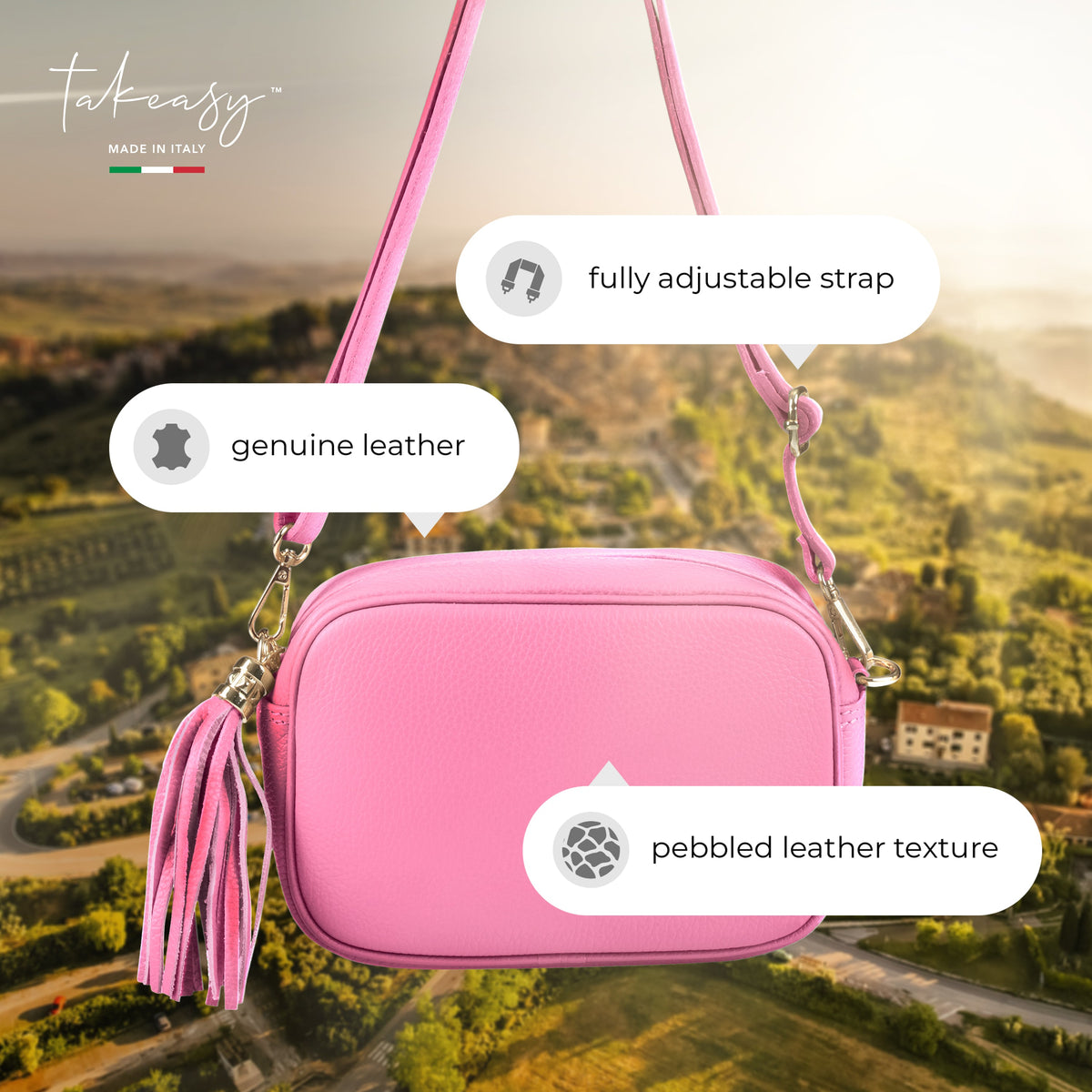 Parma Italian Full-Grain Leather Crossbody Bag