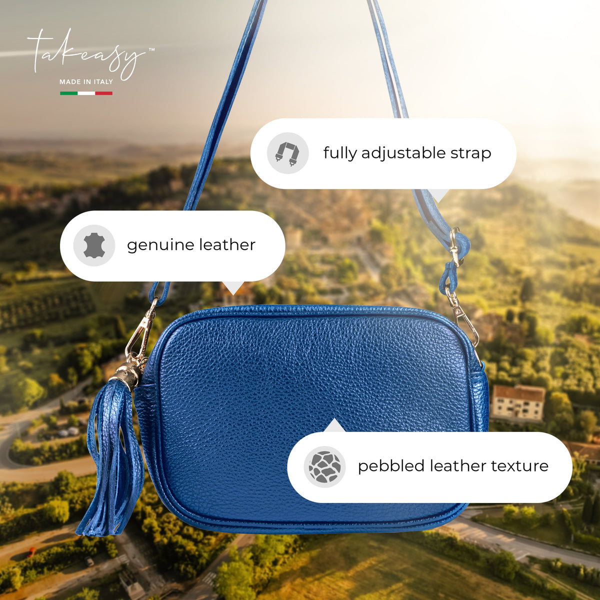 Parma Italian Full-Grain Leather Crossbody Bag