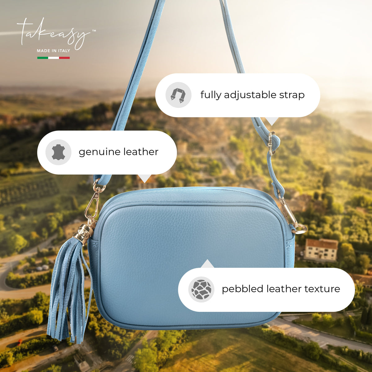 Parma Italian Full-Grain Leather Crossbody Bag