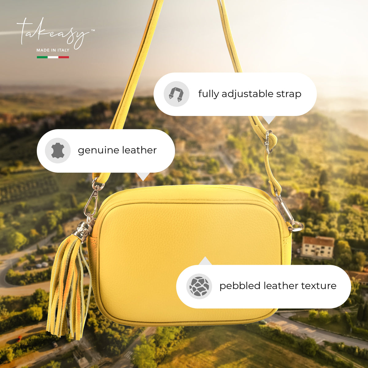 Parma Italian Full-Grain Leather Crossbody Bag