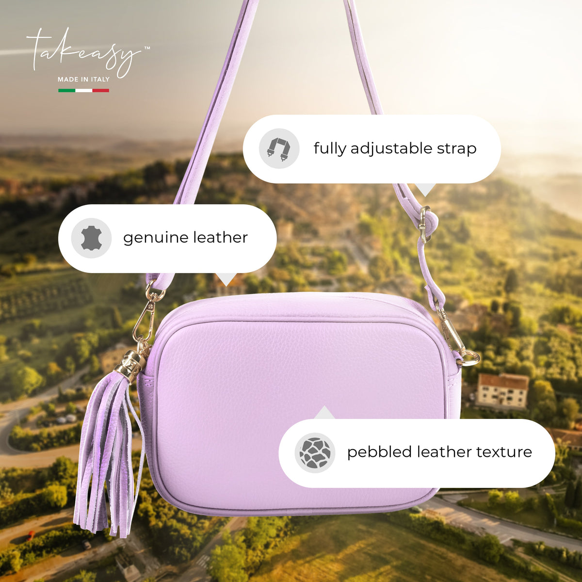 Parma Italian Full-Grain Leather Crossbody Bag