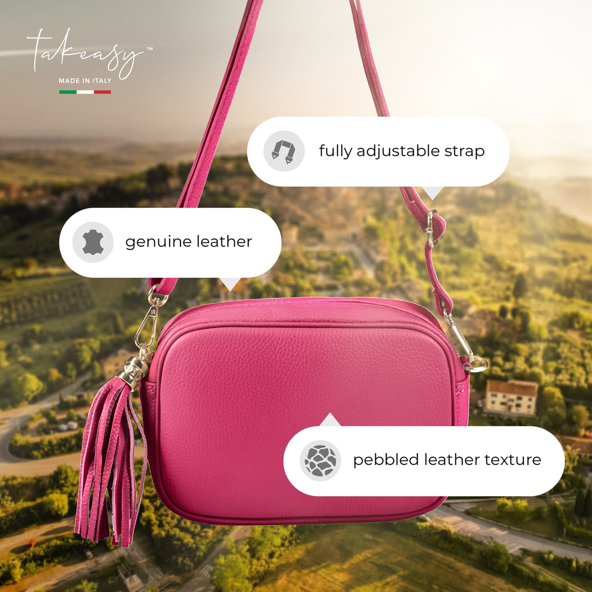Parma Italian Full-Grain Leather Crossbody Bag