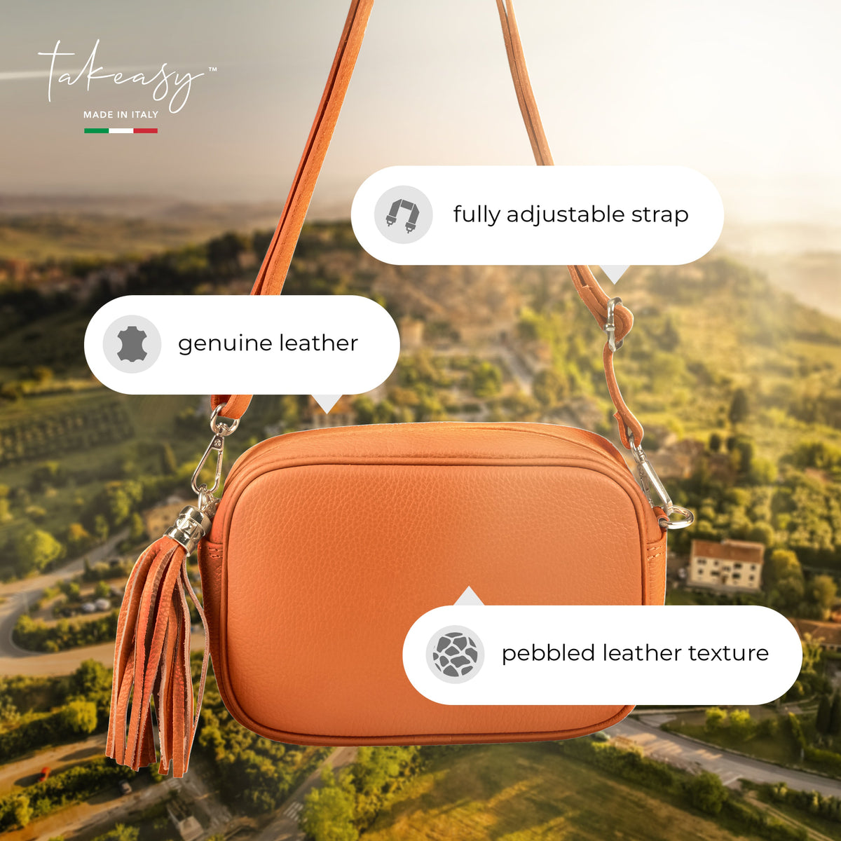 Parma Italian Full-Grain Leather Crossbody Bag