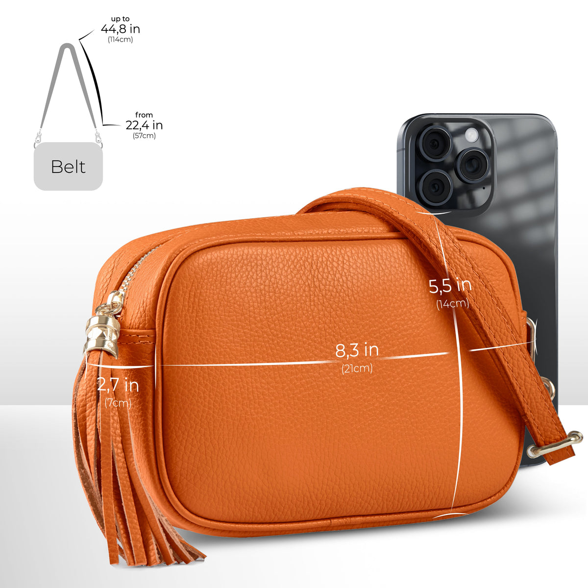 Parma Italian Full-Grain Leather Crossbody Bag