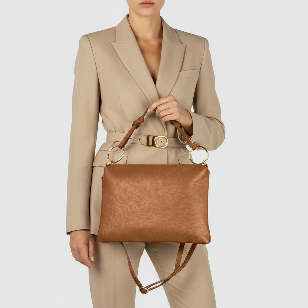 Livorno Italian Full-Grain Leather Shoulder & Crossbody Bag