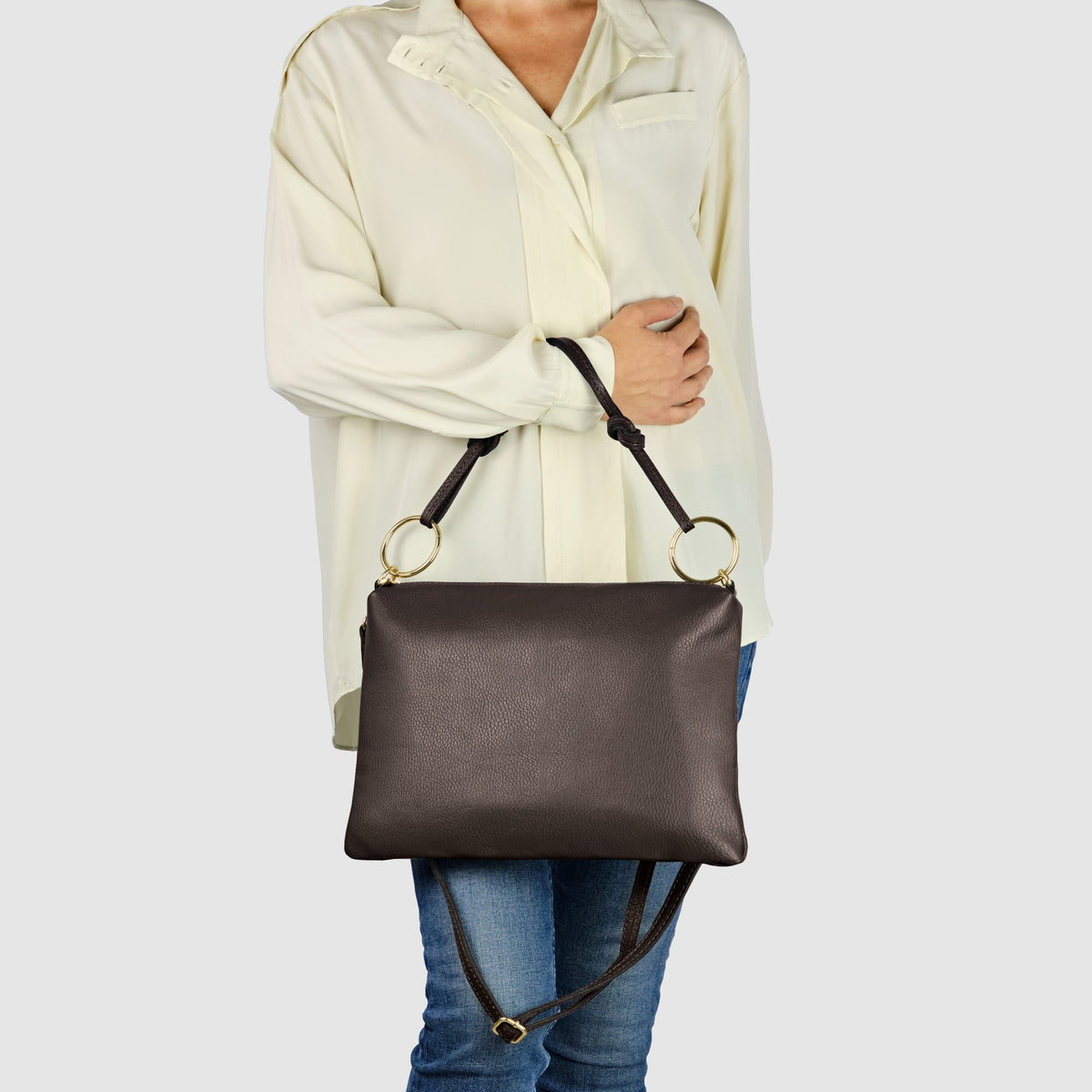 Livorno Italian Full-Grain Leather Shoulder & Crossbody Bag