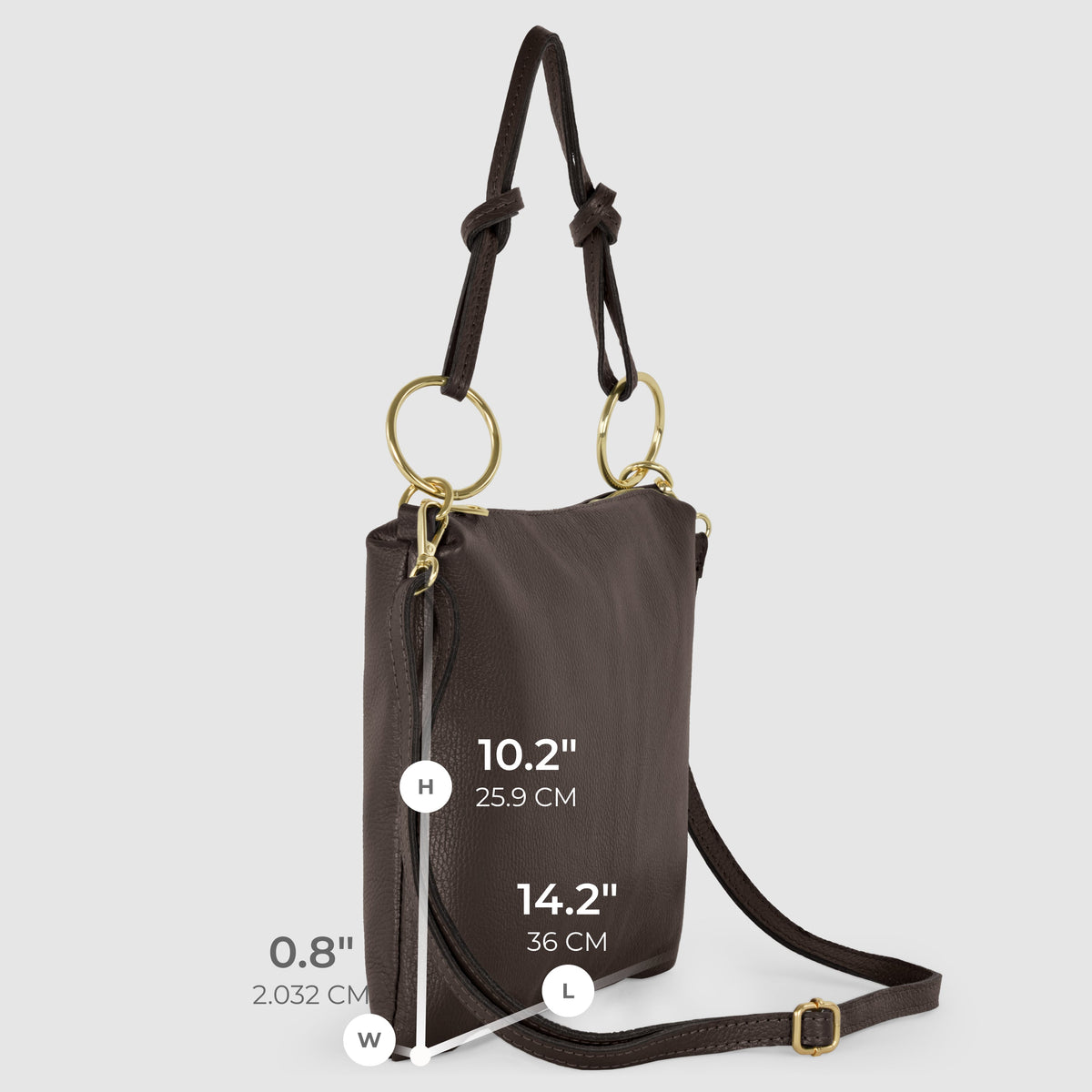 Livorno Italian Full-Grain Leather Shoulder & Crossbody Bag