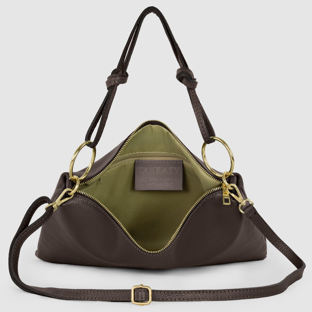 Livorno Italian Full-Grain Leather Shoulder & Crossbody Bag