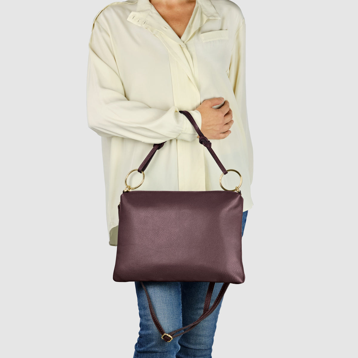 Livorno Italian Full-Grain Leather Shoulder & Crossbody Bag