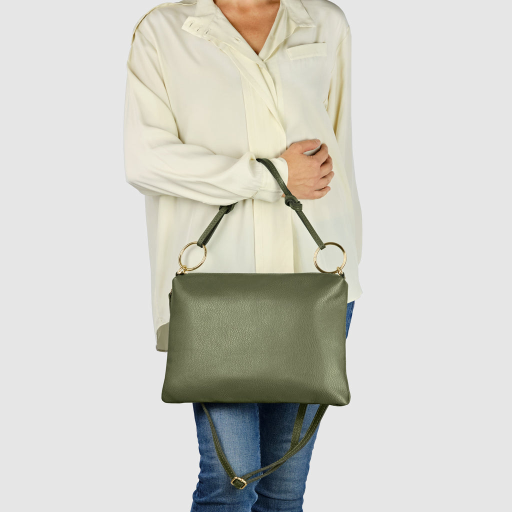 Livorno Italian Full-Grain Leather Shoulder & Crossbody Bag