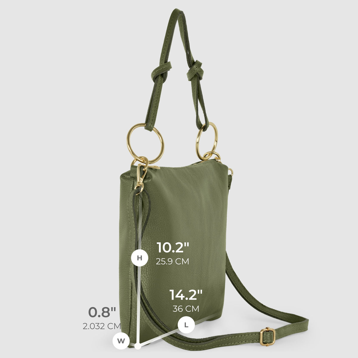 Livorno Italian Full-Grain Leather Shoulder & Crossbody Bag