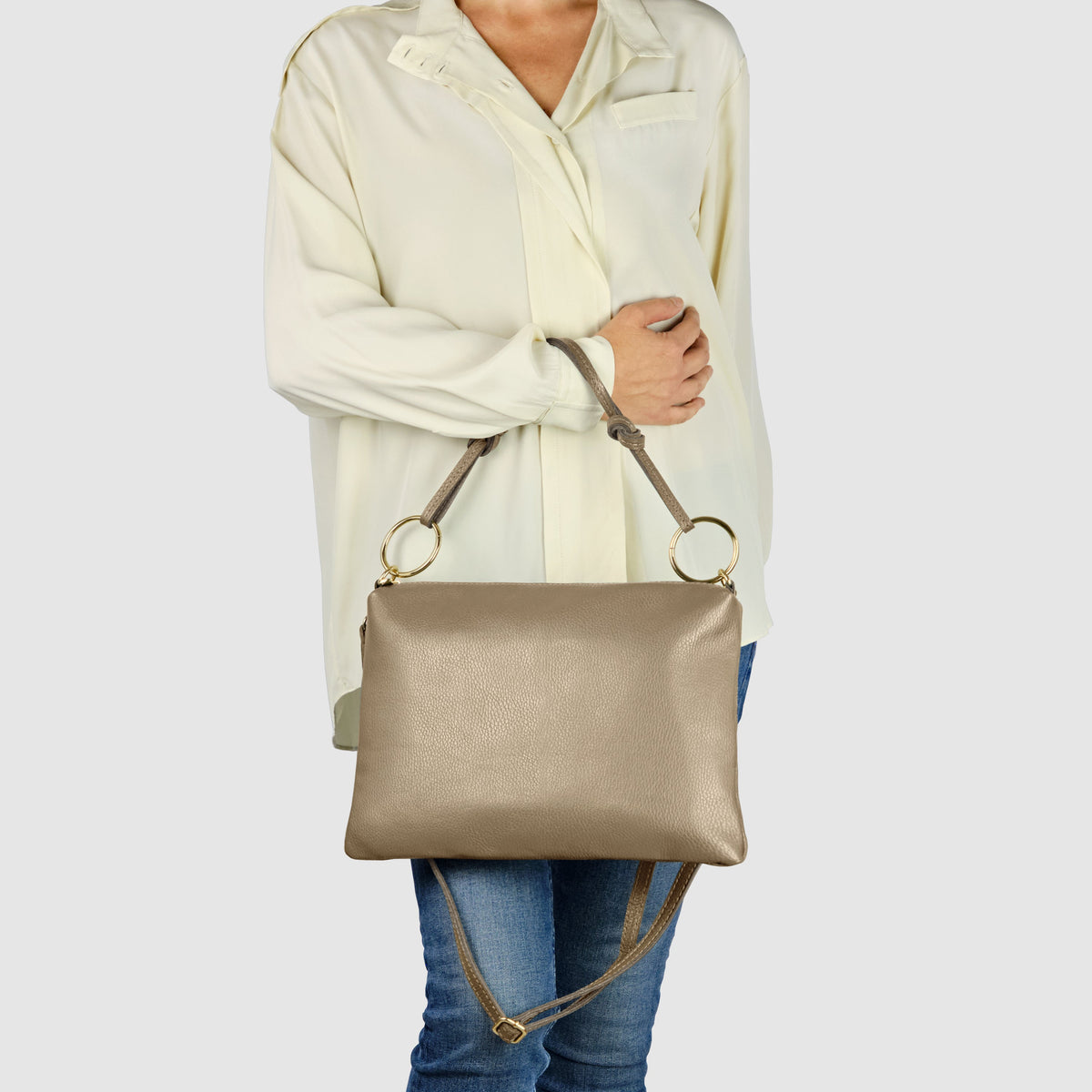 Livorno Italian Full-Grain Leather Shoulder & Crossbody Bag