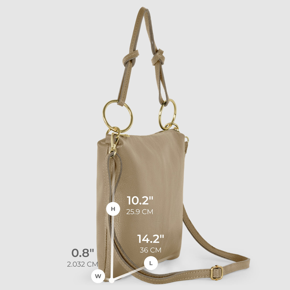 Livorno Italian Full-Grain Leather Shoulder & Crossbody Bag