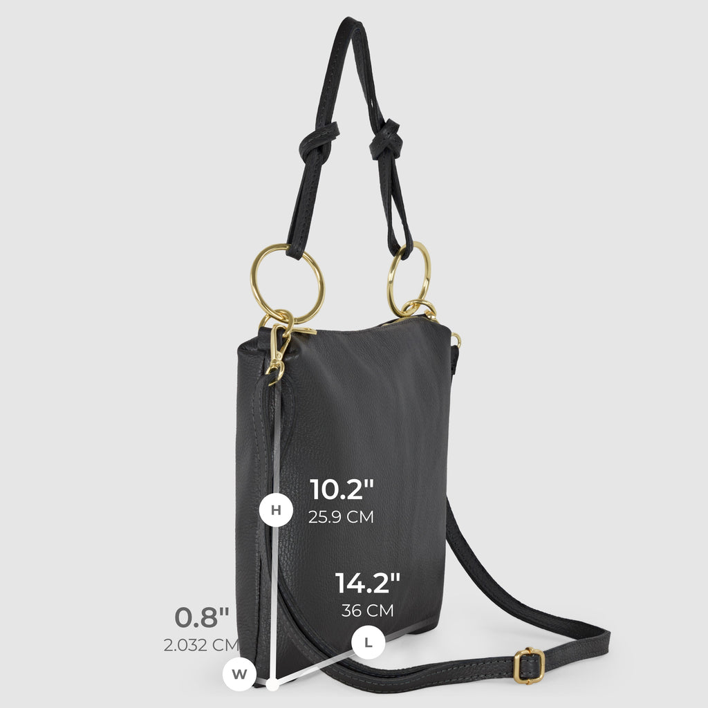 Livorno Italian Full-Grain Leather Shoulder & Crossbody Bag