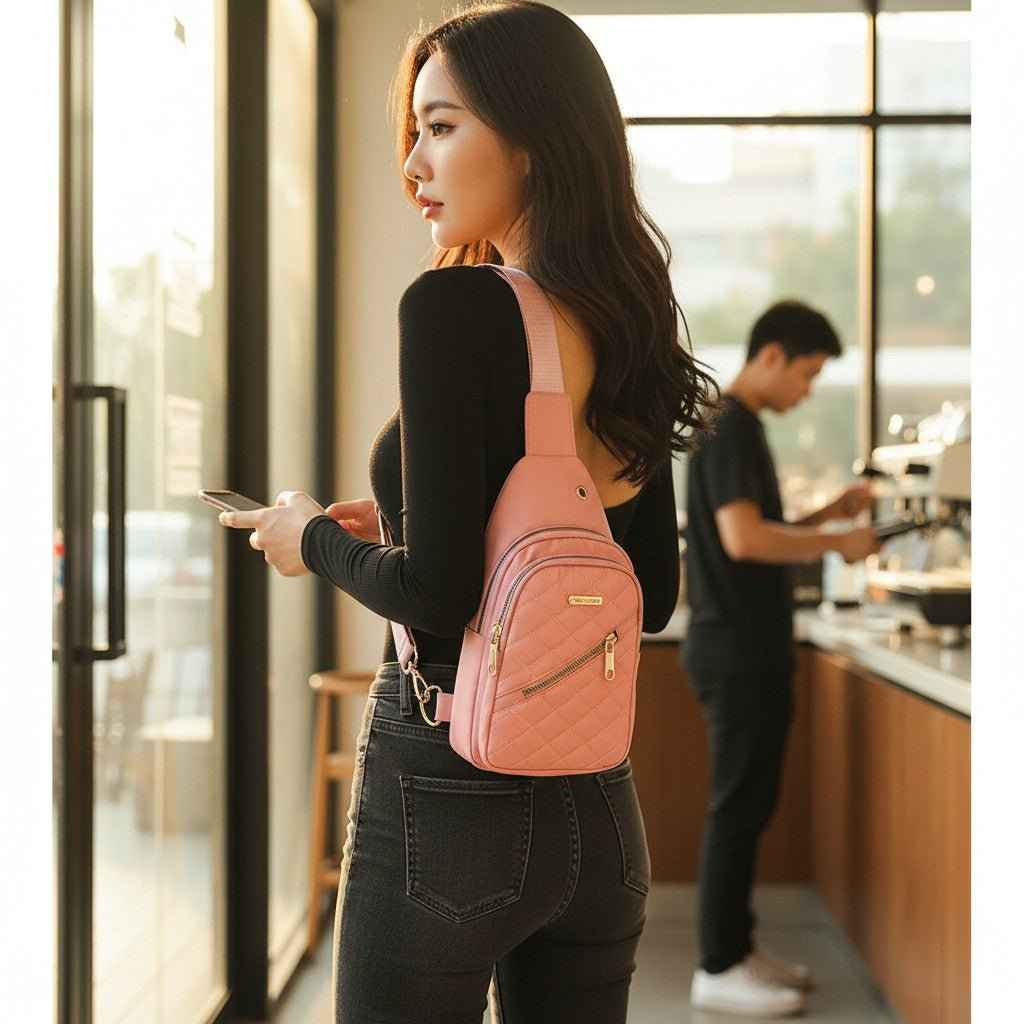 Everyday Water-Resistant Nylon Sling Bag