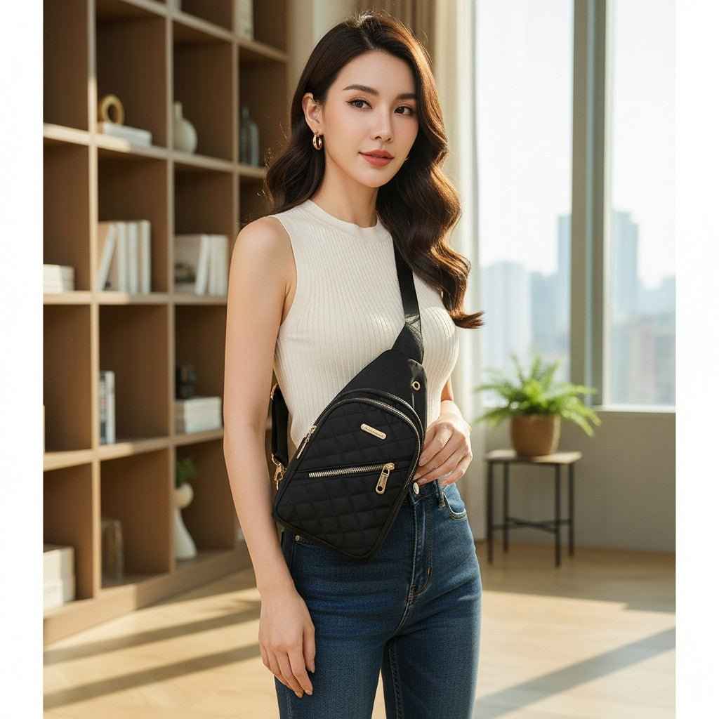 Everyday Water-Resistant Nylon Sling Bag